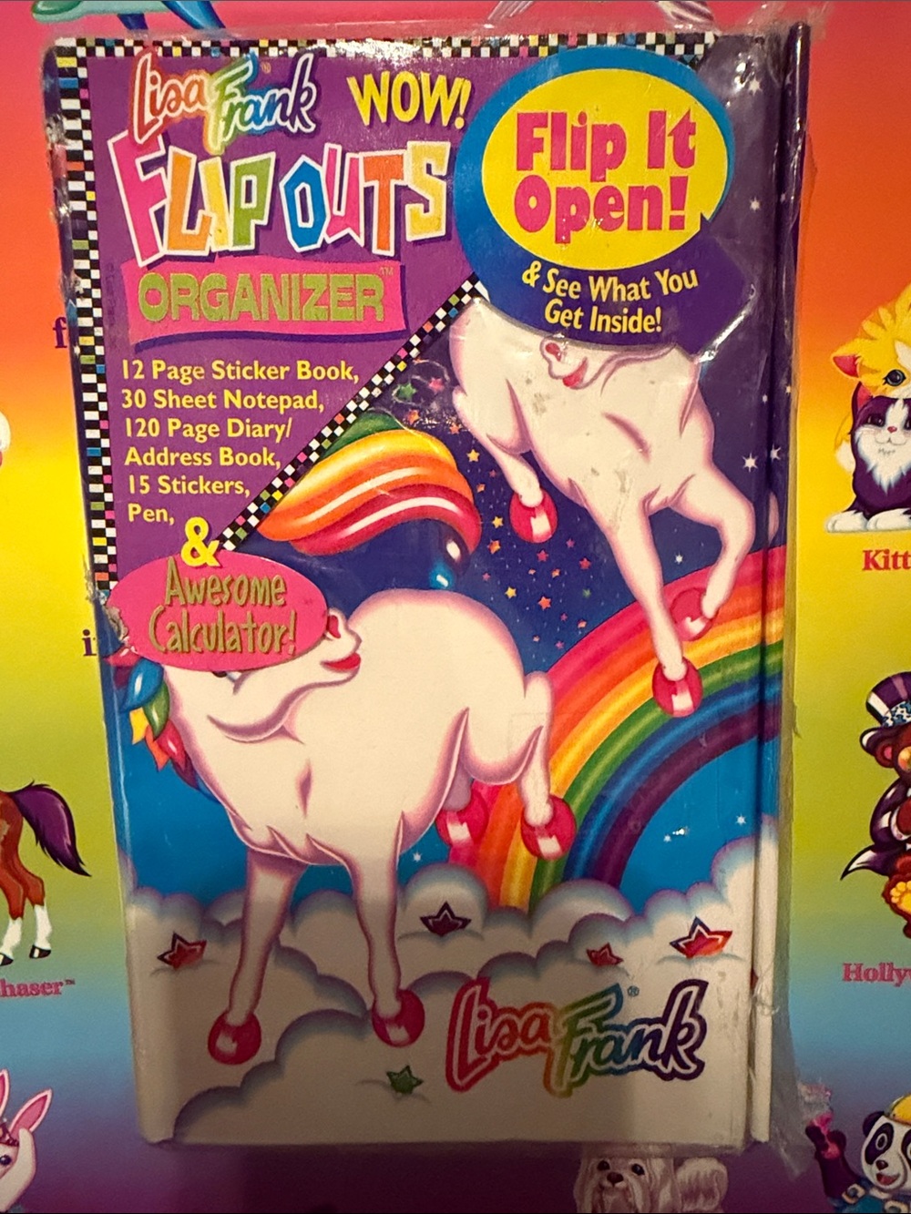 Lisa Frank Rainbow Unicorn Flip-Outs Organizer *BN*